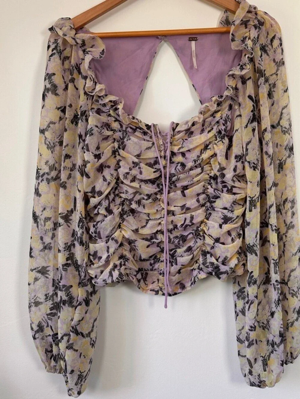 Free People Mabel Printed Blouse in Garden Combo Size L